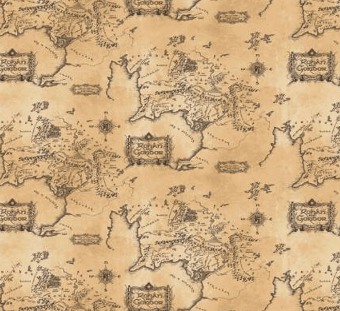 Hovedbilde Lord of The Rings Middle Earth Map on Minky