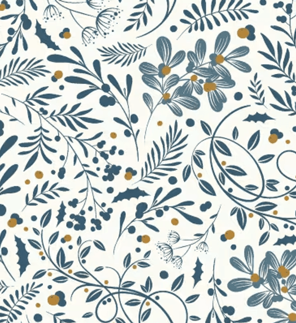 Hovedbilde Ecru/Navy Swirls Foliage 6 Inch