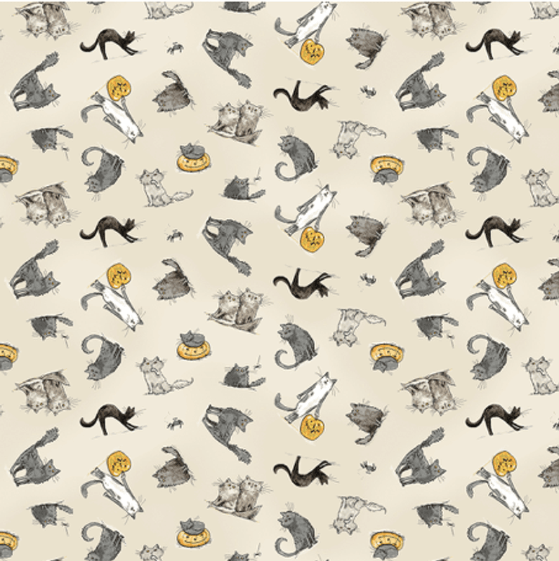 Halloween Parade Cats Y4112-57 Cream