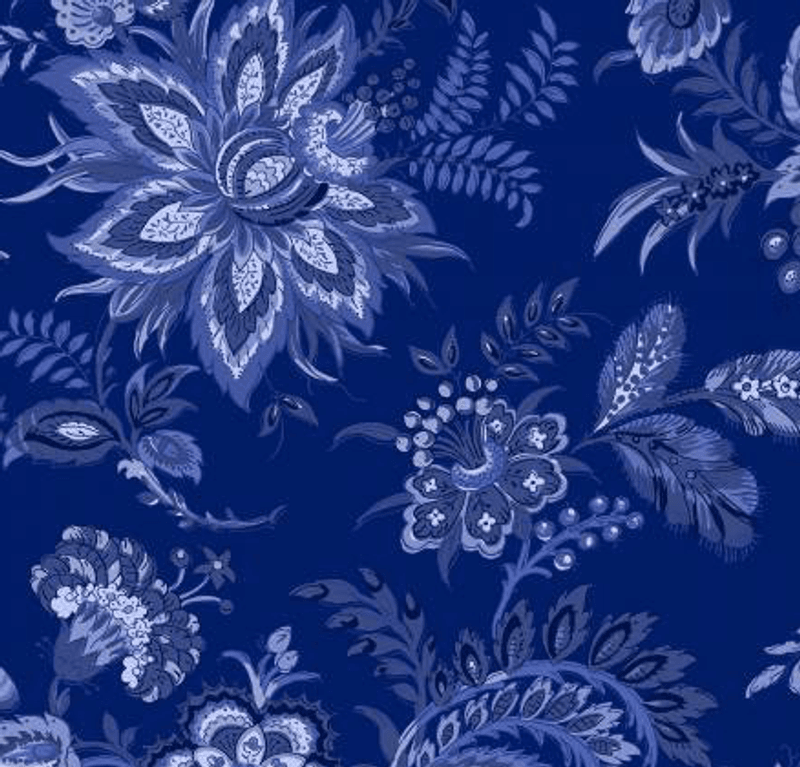 Dark Blue Large Floral