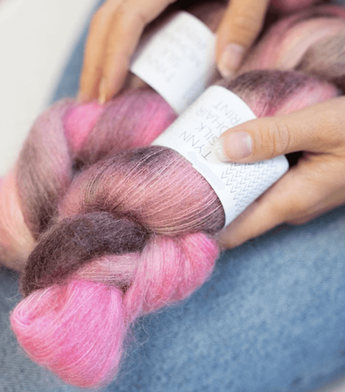 Tynn Silk Mohair Pink Berries Print 4700